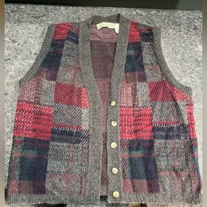Wool Blend Sweater Vest Cardigan